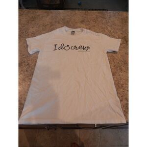 Gildan Women's Small "I Do Crew" Bridal Party Graphic T-Shirt White Flawed